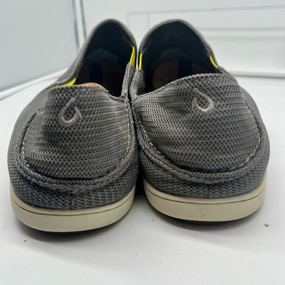 Olukai Shoes Mens 13 Nohea Mesh Gray Slip On Casual Boat Loafer Sneakers - Picture 6 of 8